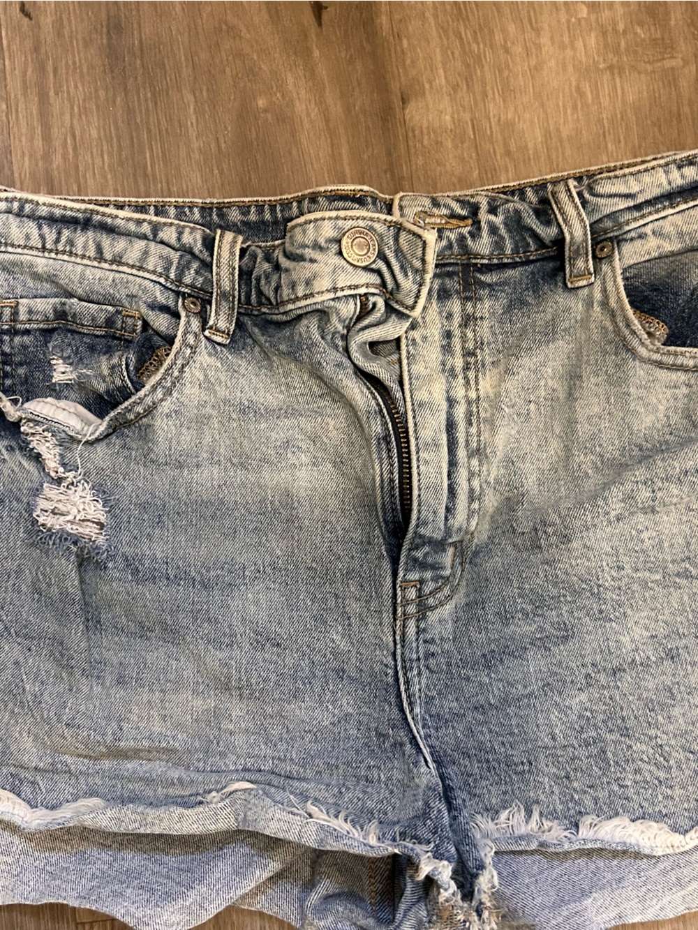 Ina Light Blue Distressed Shorts